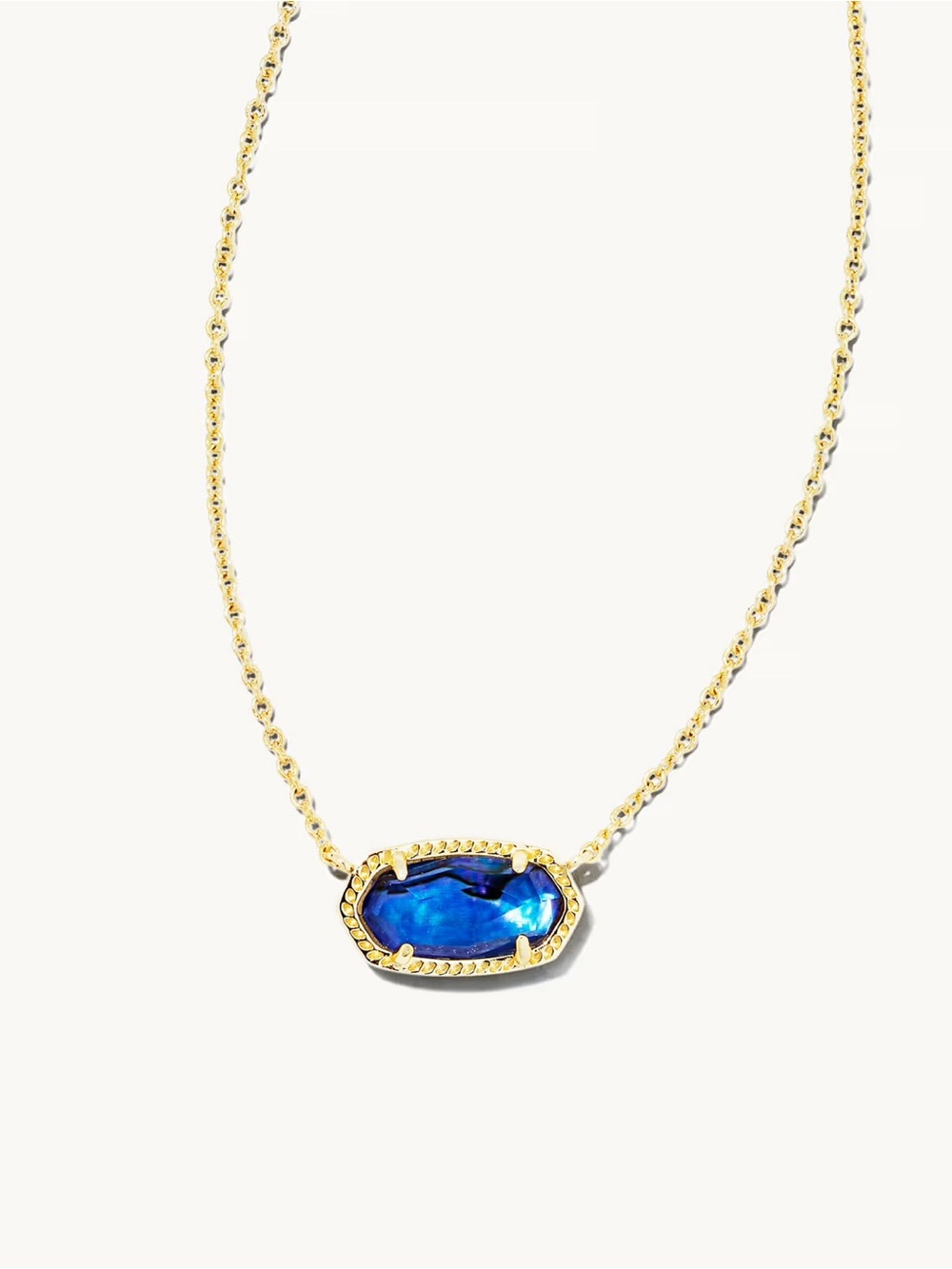 Kendra Scott Elisa Gold Pendant Necklace in Navy Abalone